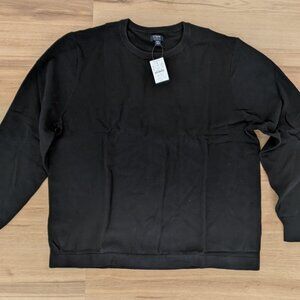 NWT J.Crew 100% Cotton Crewneck Sweater Black XXL Classic Pullover